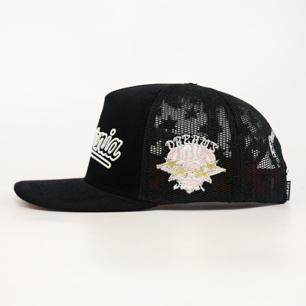 OG CA: Dreams on the West Trucker (Black Corduroy/Mesh)