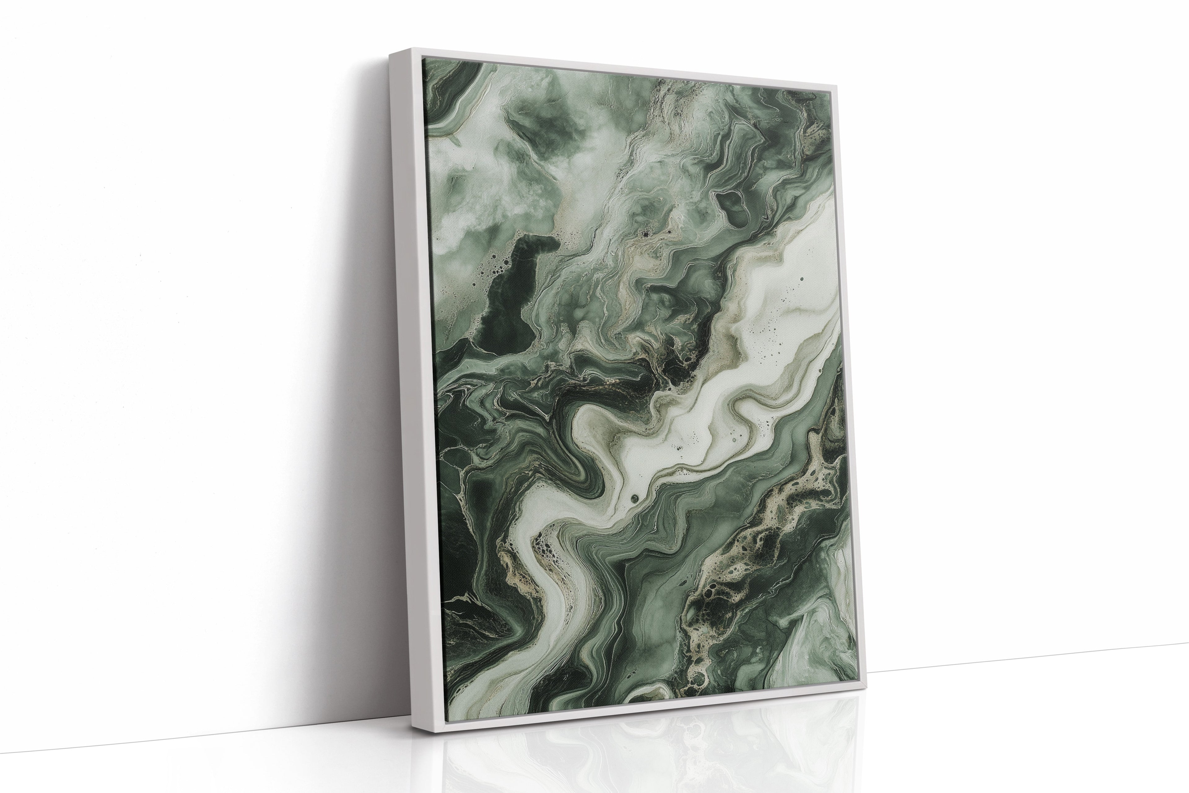 "Emerald Dreams" - Abstract Green Marble Art Print