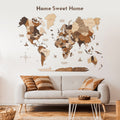 Wooden Map Quotes-Multicolor