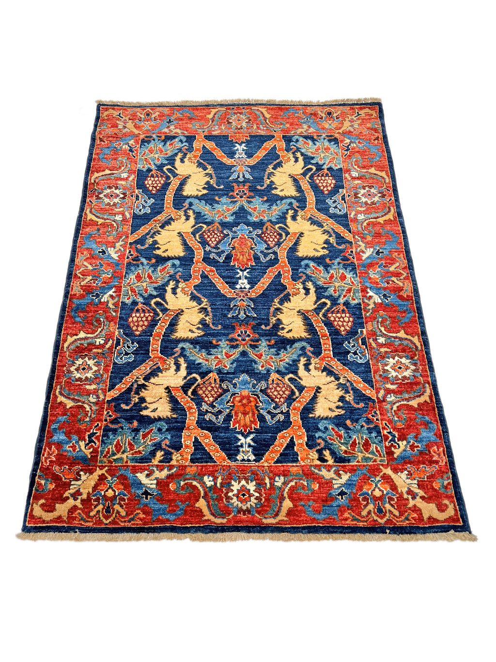Afghan Folk/Serapi (3x5) blue/red