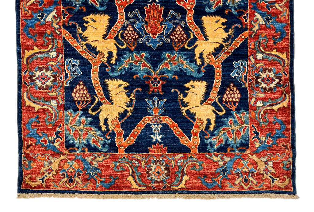 Afghan Folk/Serapi (3x5) blue/red