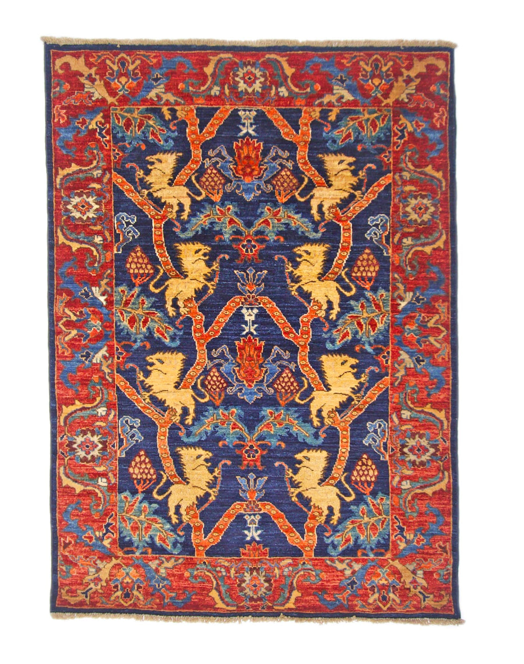 Afghan Folk/Serapi (3x5) blue/red