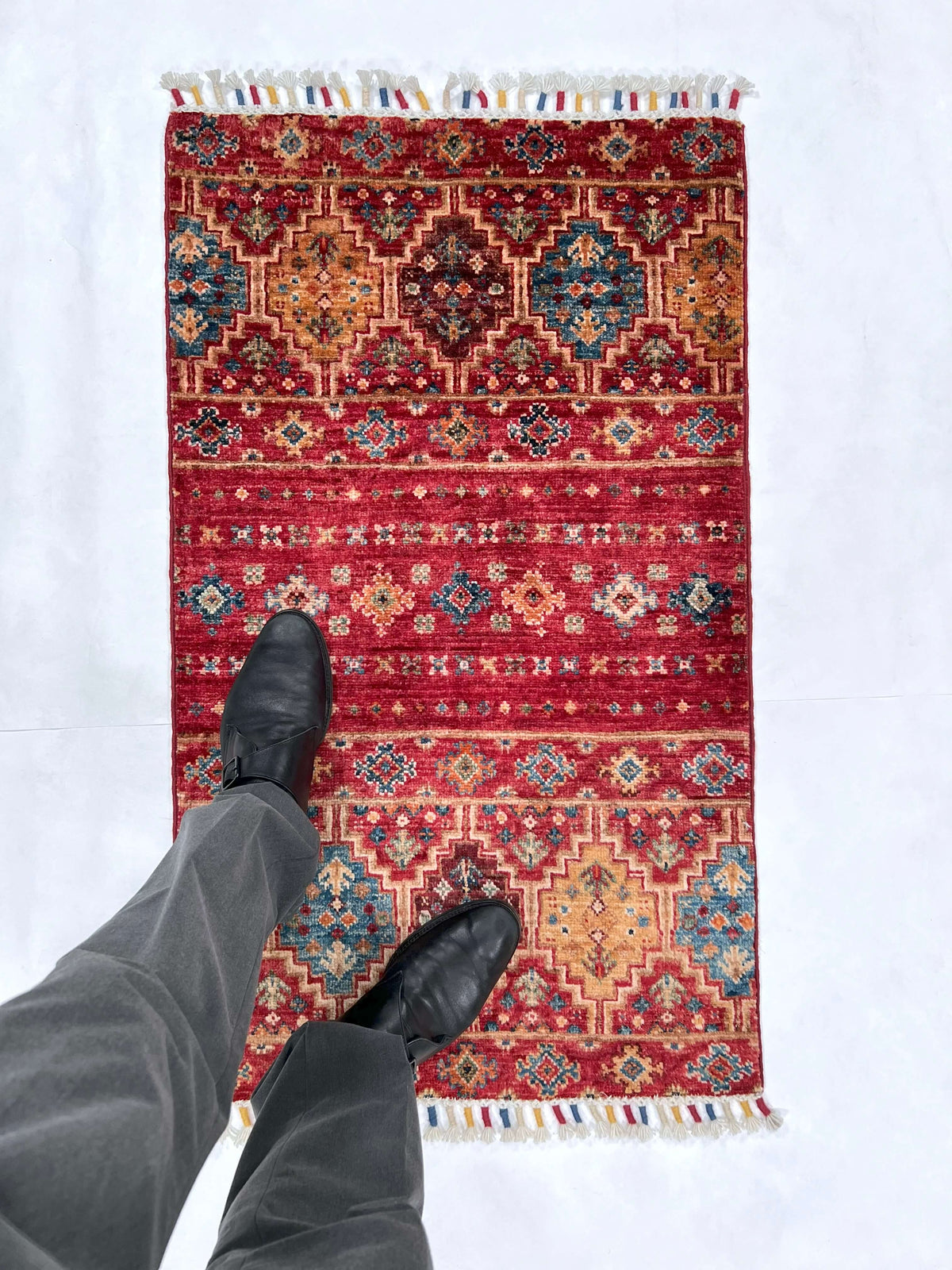 Afghan Khorjin (2'00"x3'04") red/multicolor