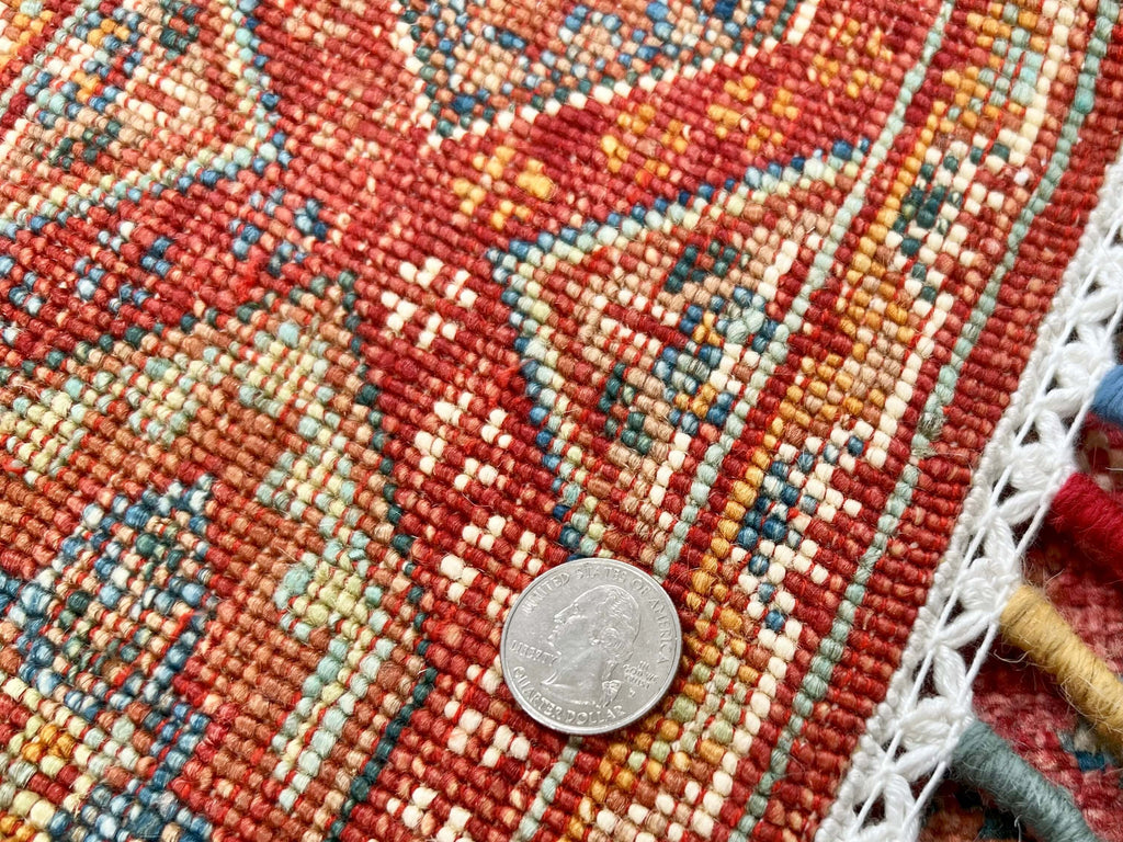Afghan Khorjin-Gabbeh (2'06"x4'02") rust/red