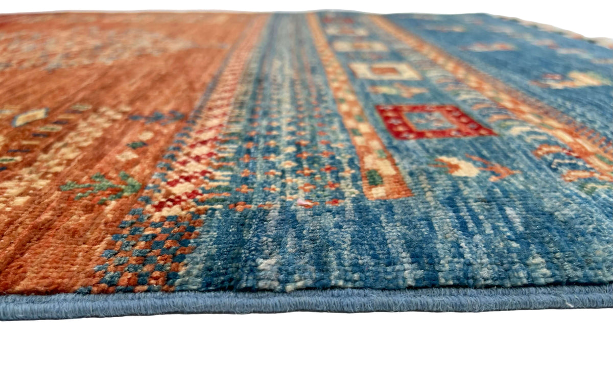 Afghan Tree of Life Gabbeh (3'04"x5'00") rust/blue