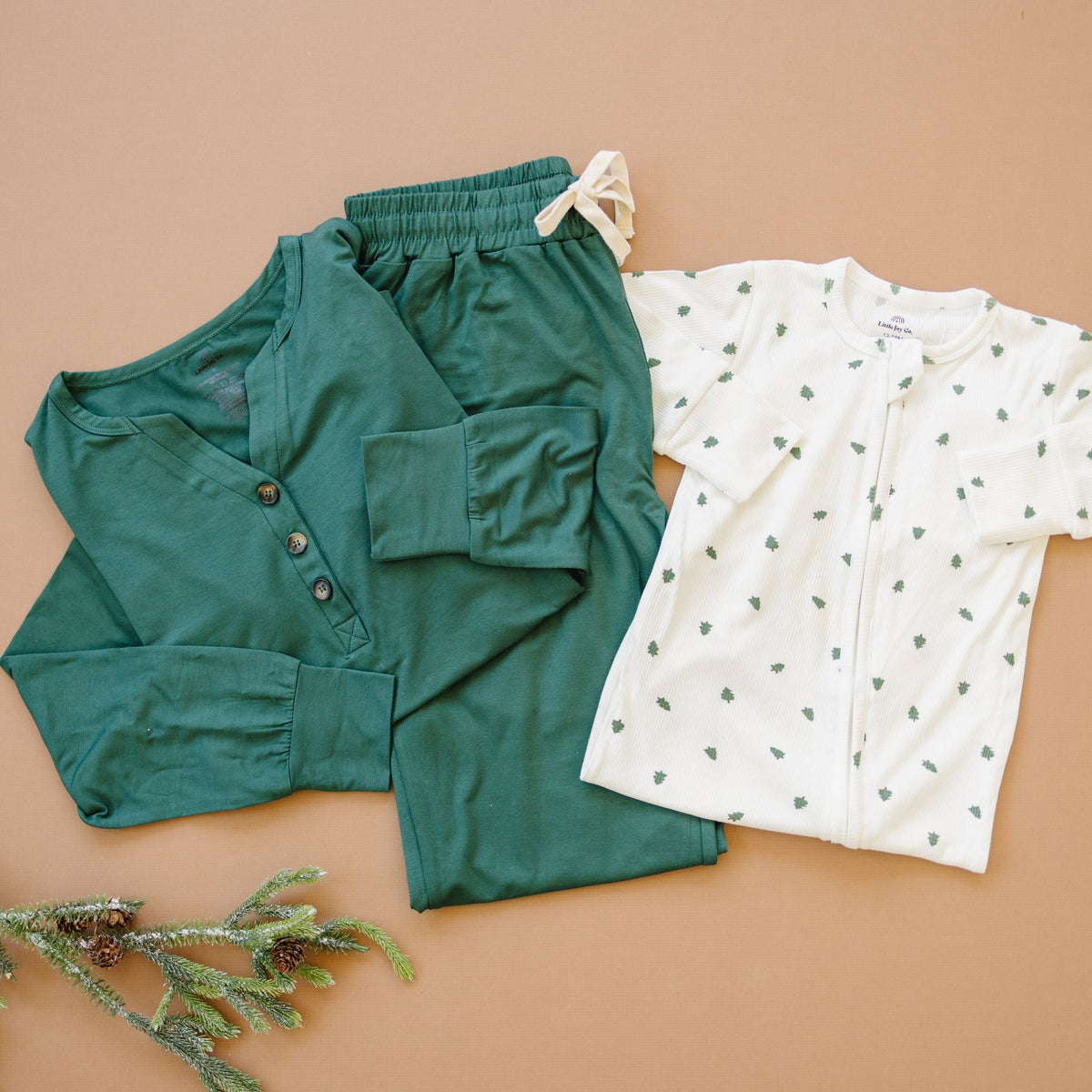 Tiny Trees Ribbed Bamboo Zippy Pajamas - Shop Avnu