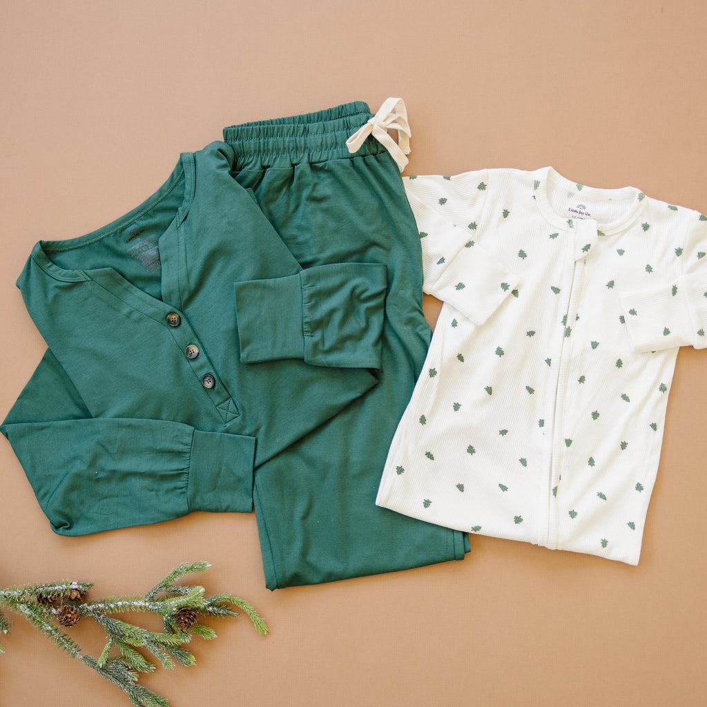 Women's Green Emerald Bamboo Christmas Pajamas - Shop Avnu