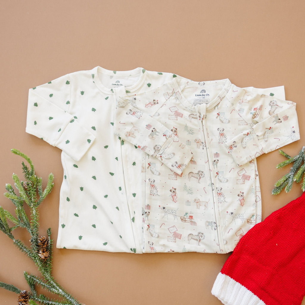 Tiny Trees Ribbed Bamboo Zippy Pajamas - Shop Avnu
