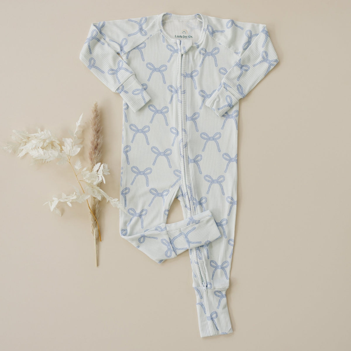 Blue Belle Ribbed Bamboo Zippy Pajamas - Shop Avnu