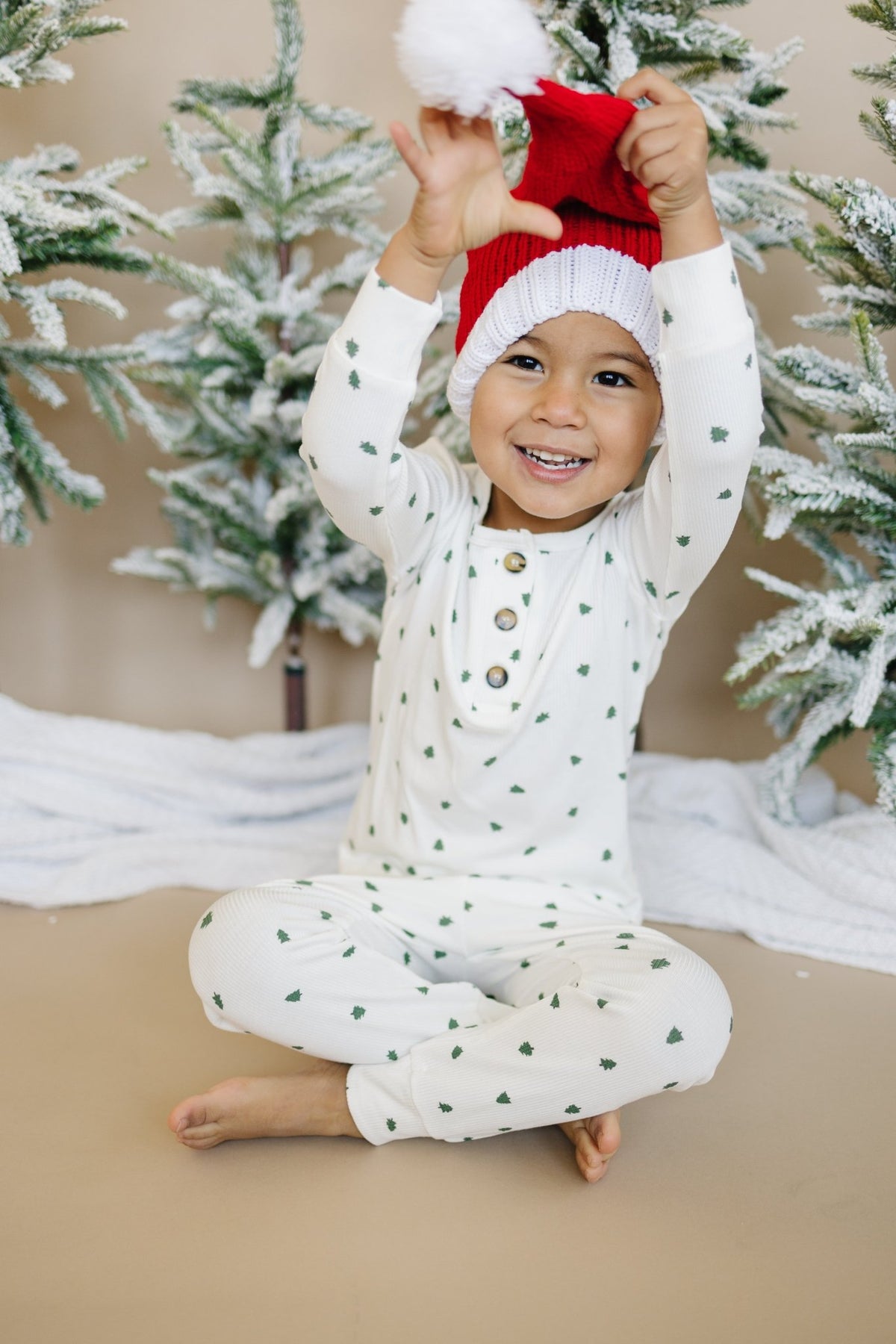 Tiny Trees Ribbed Bamboo 2pc Henley Pajamas - Shop Avnu