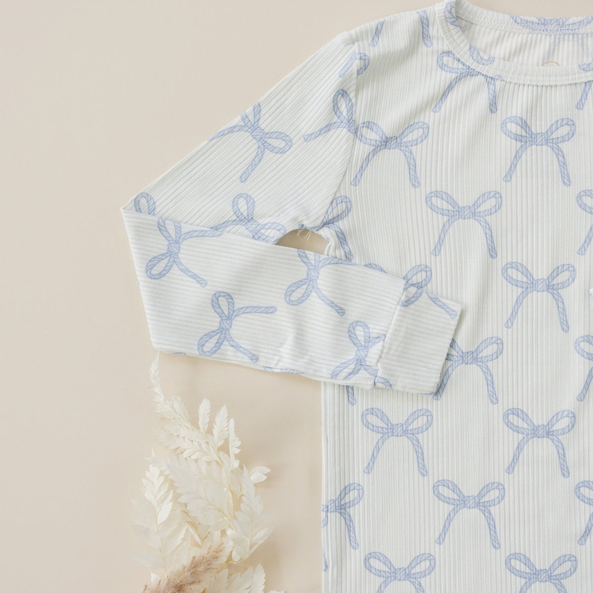 Blue Belle 2pc Ribbed Bamboo Pajamas - Shop Avnu