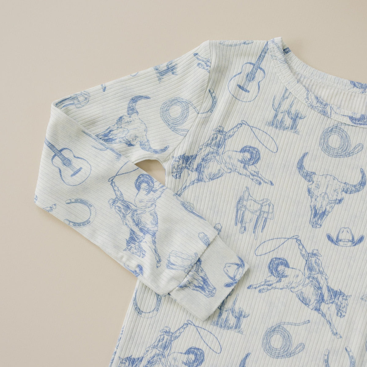 Cowboy Blues 2pc Ribbed Bamboo Pajamas - Shop Avnu