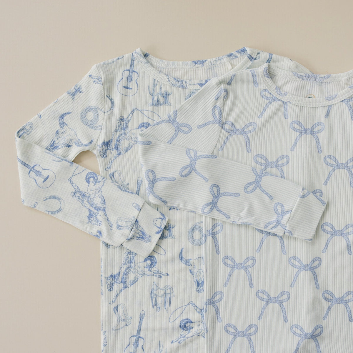 Blue Belle Ribbed Bamboo Zippy Pajamas - Shop Avnu