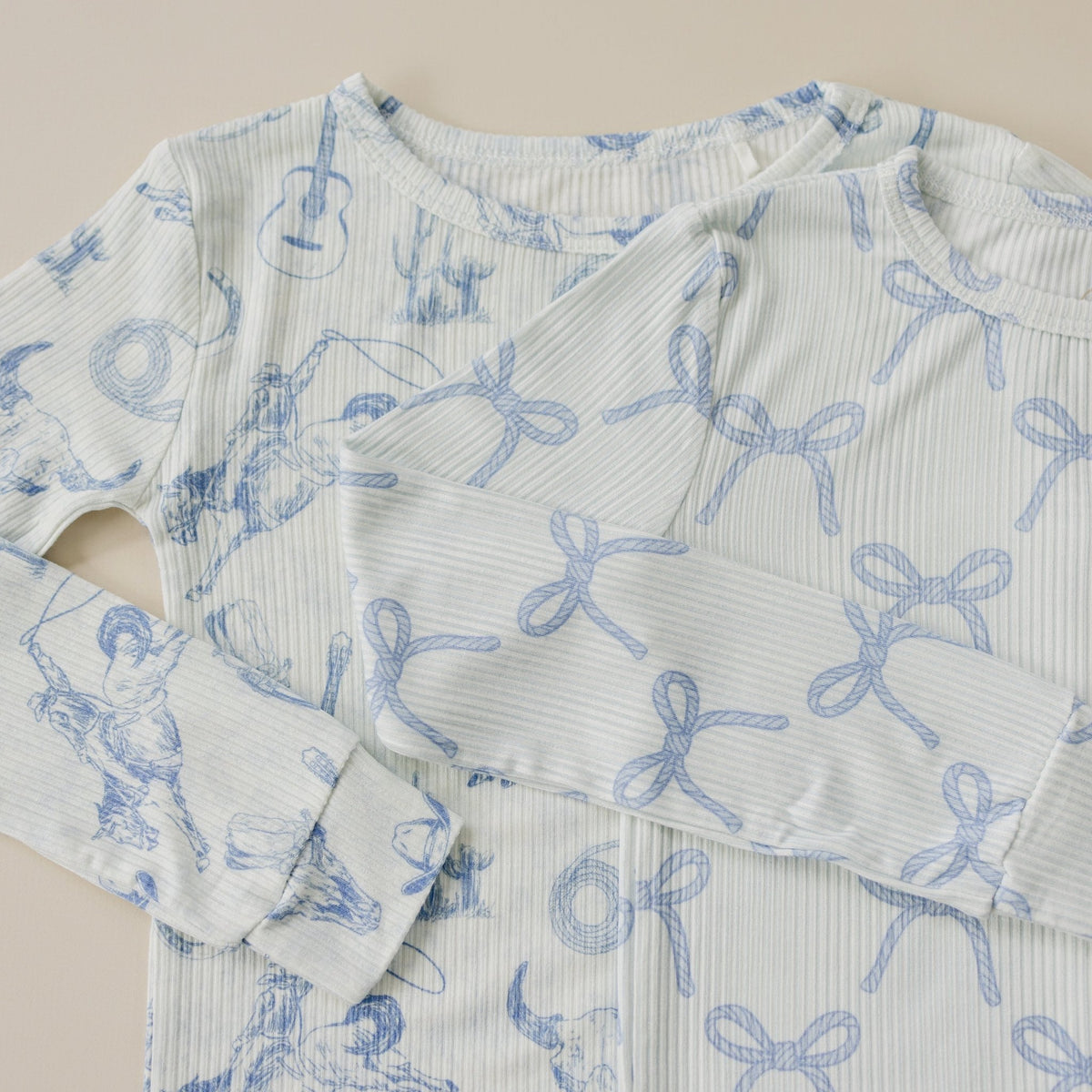 Blue Belle 2pc Ribbed Bamboo Pajamas - Shop Avnu