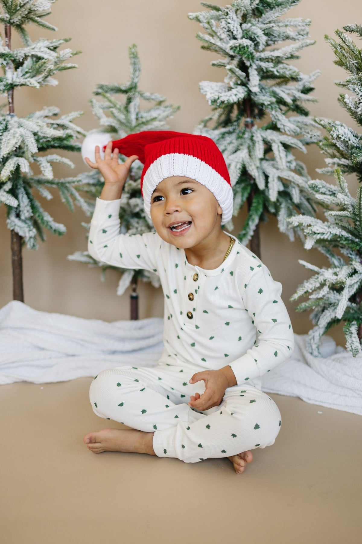 Tiny Trees Ribbed Bamboo 2pc Henley Pajamas - Shop Avnu