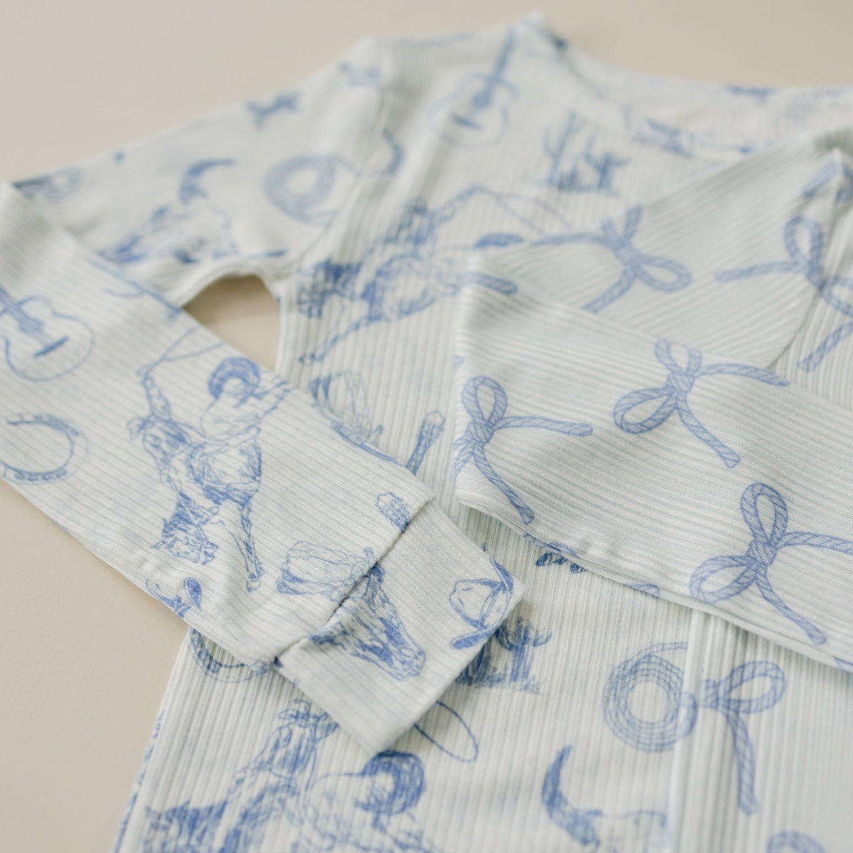 Cowboy Blues 2pc Ribbed Bamboo Pajamas - Shop Avnu
