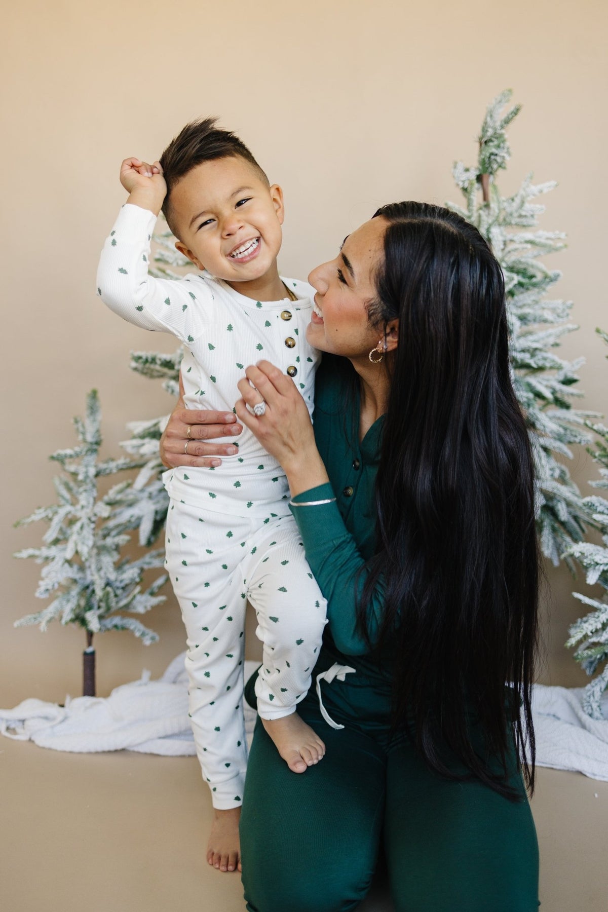 Tiny Trees Ribbed Bamboo 2pc Henley Pajamas - Shop Avnu
