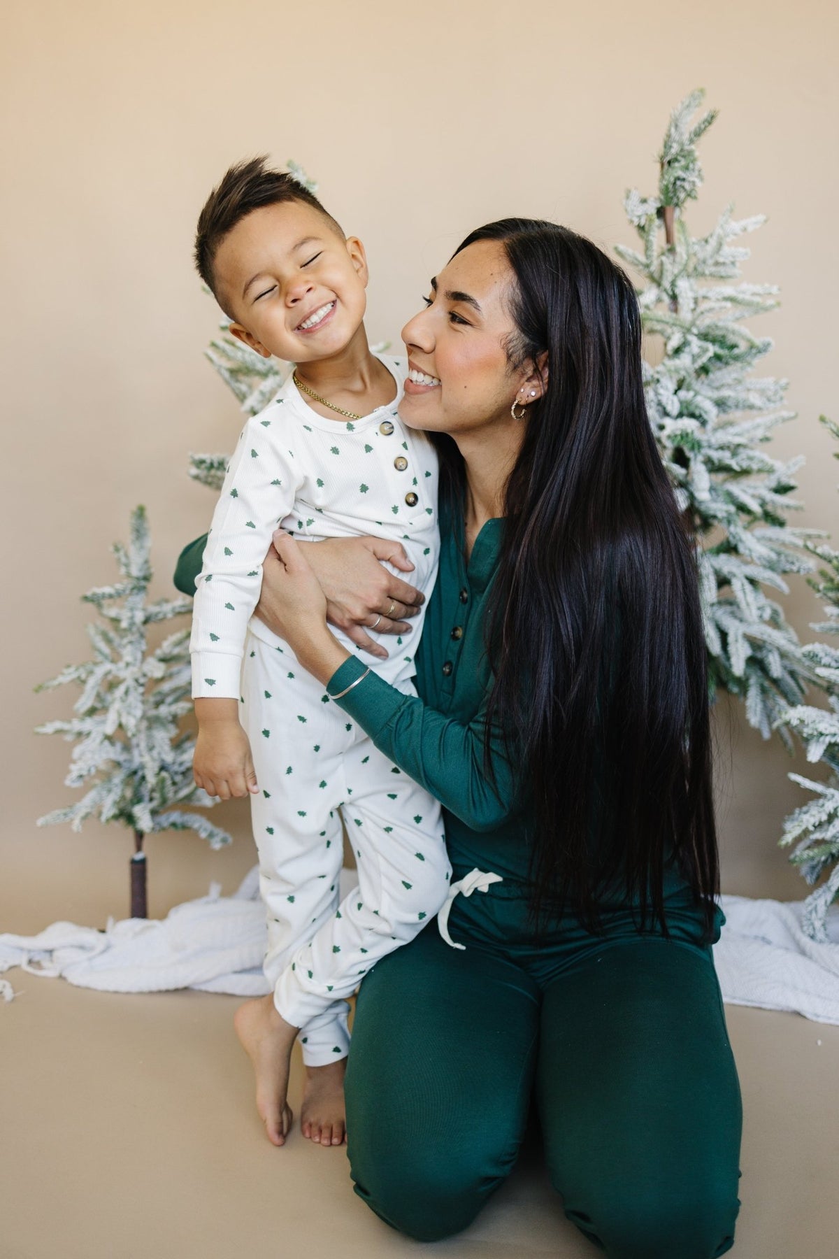 Tiny Trees Ribbed Bamboo 2pc Henley Pajamas - Shop Avnu