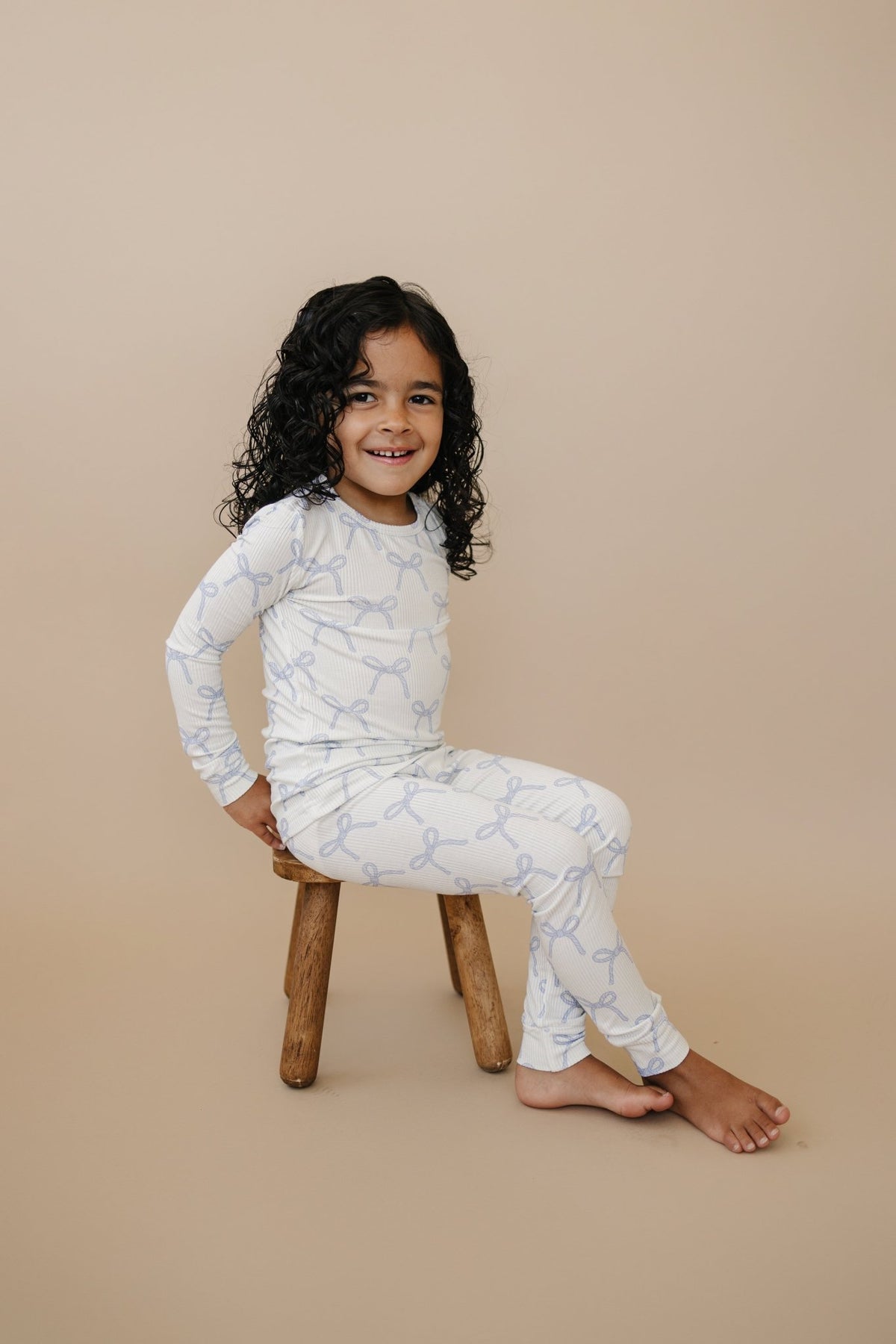 Blue Belle 2pc Ribbed Bamboo Pajamas - Shop Avnu