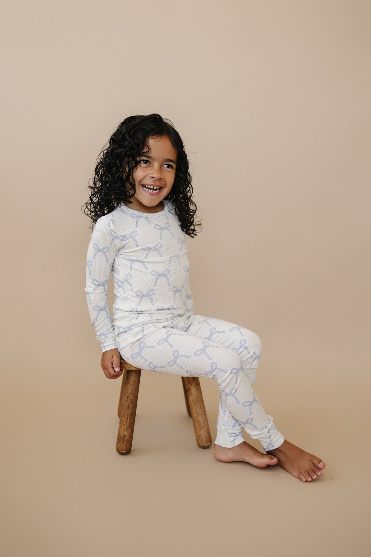 Blue Belle 2pc Ribbed Bamboo Pajamas - Shop Avnu