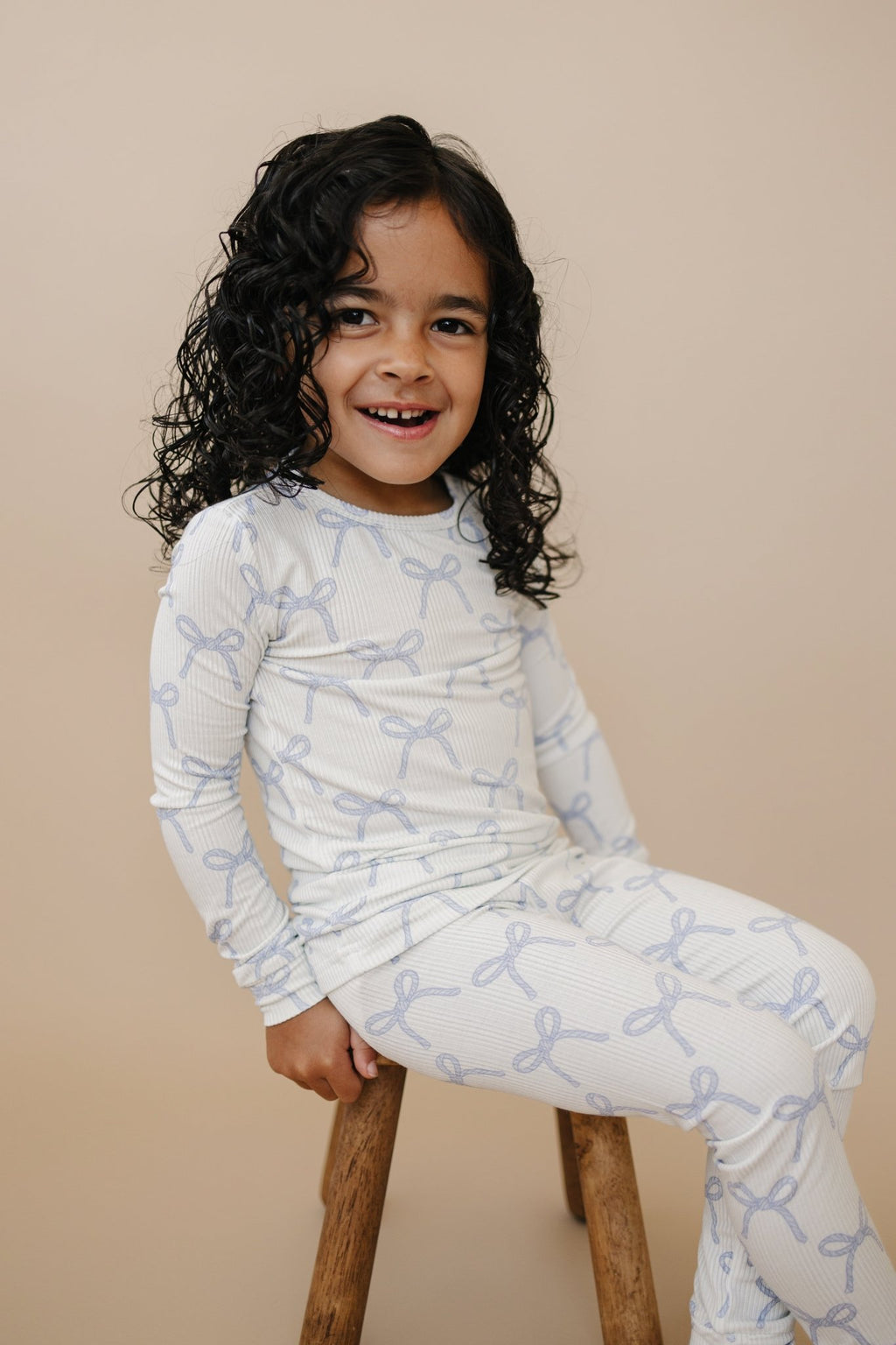 Blue Belle 2pc Ribbed Bamboo Pajamas - Shop Avnu