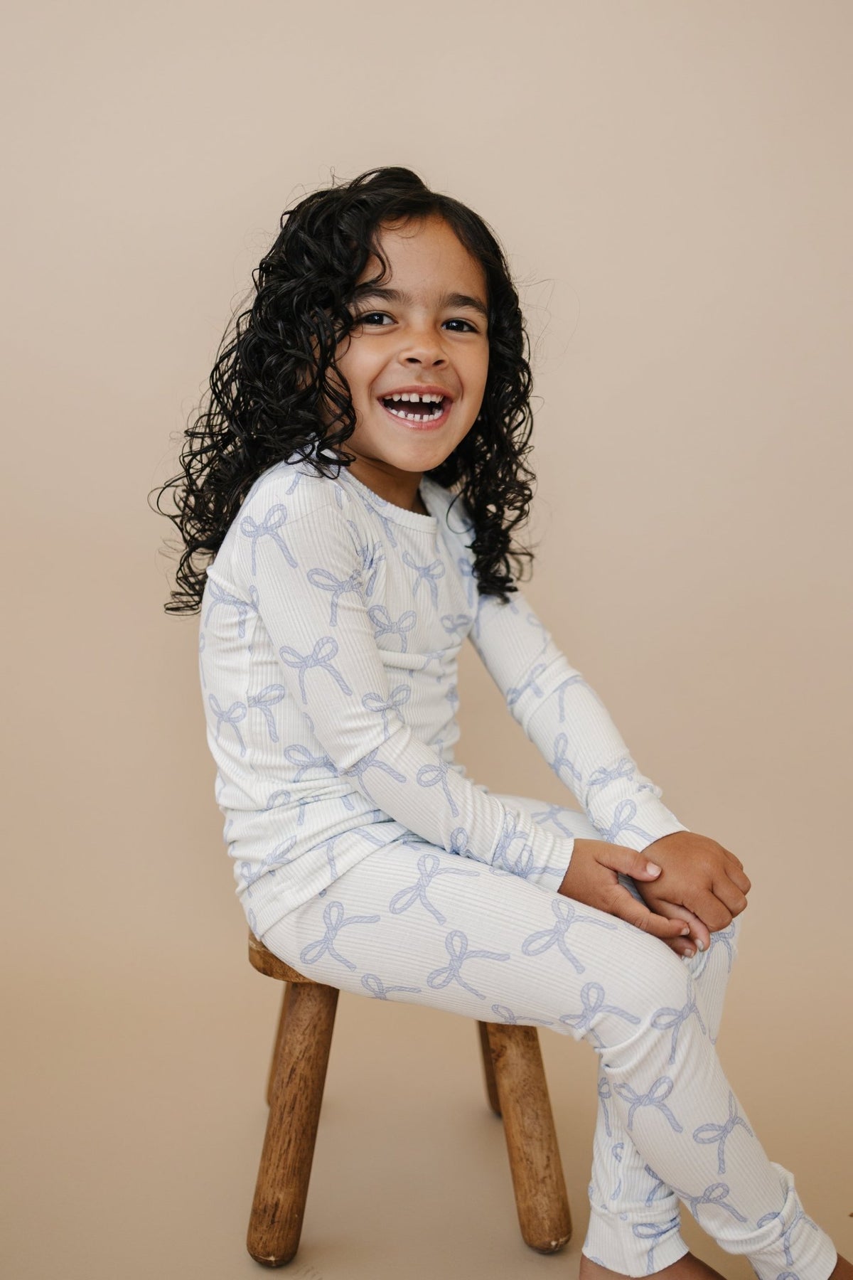 Blue Belle 2pc Ribbed Bamboo Pajamas - Shop Avnu