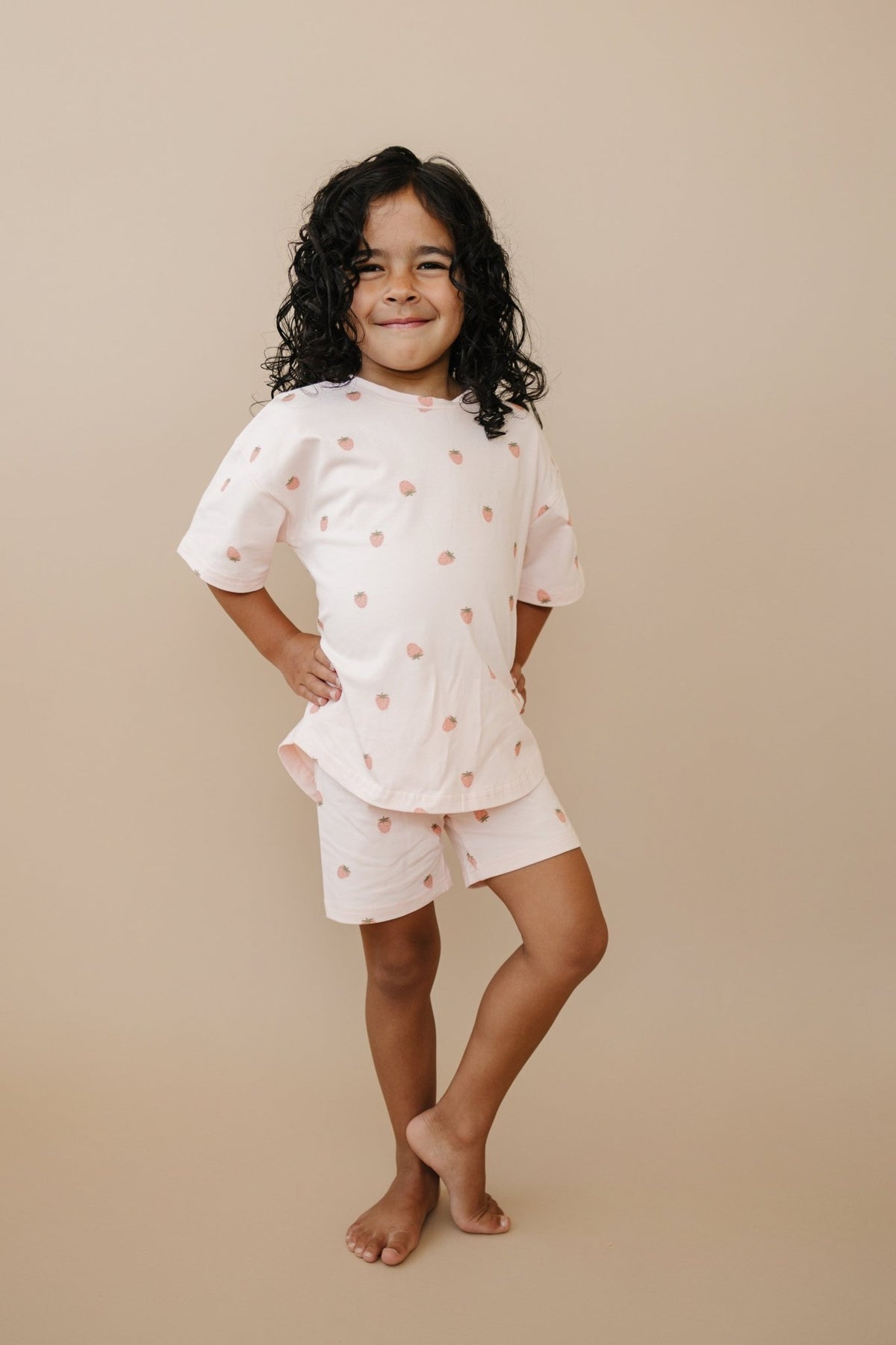 Organic Cotton Strawberry Print Shorts Set - Shop Avnu