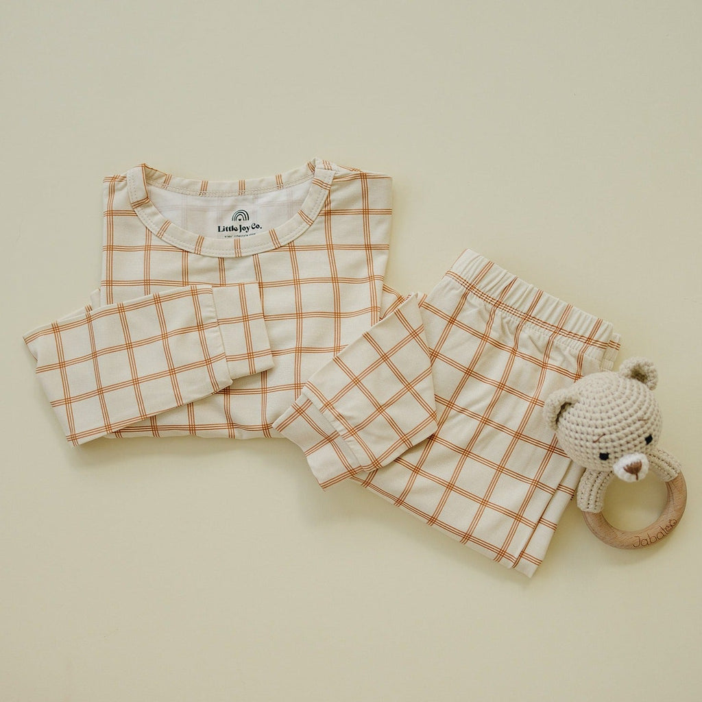 Burnt Orange Plaid 2pc Bamboo Pajamas - Shop Avnu