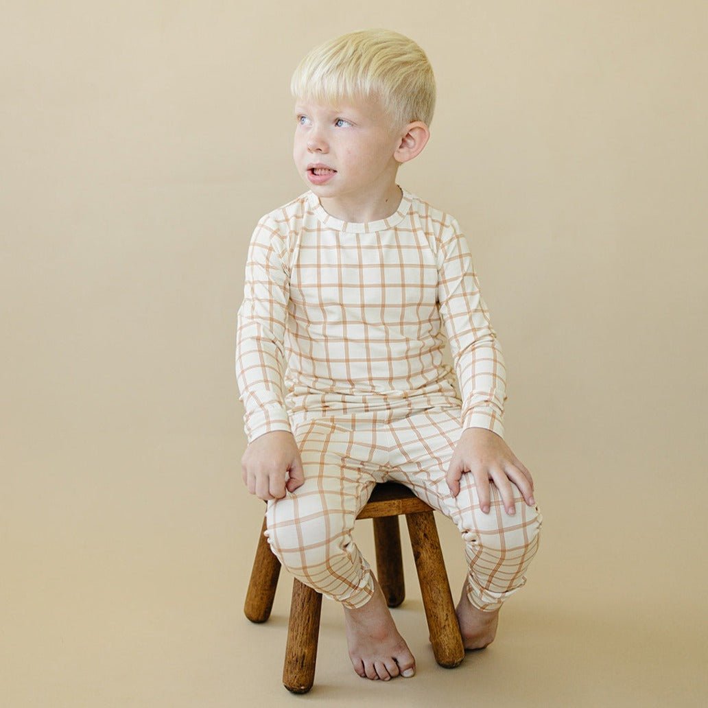 Burnt Orange Plaid 2pc Bamboo Pajamas - Shop Avnu
