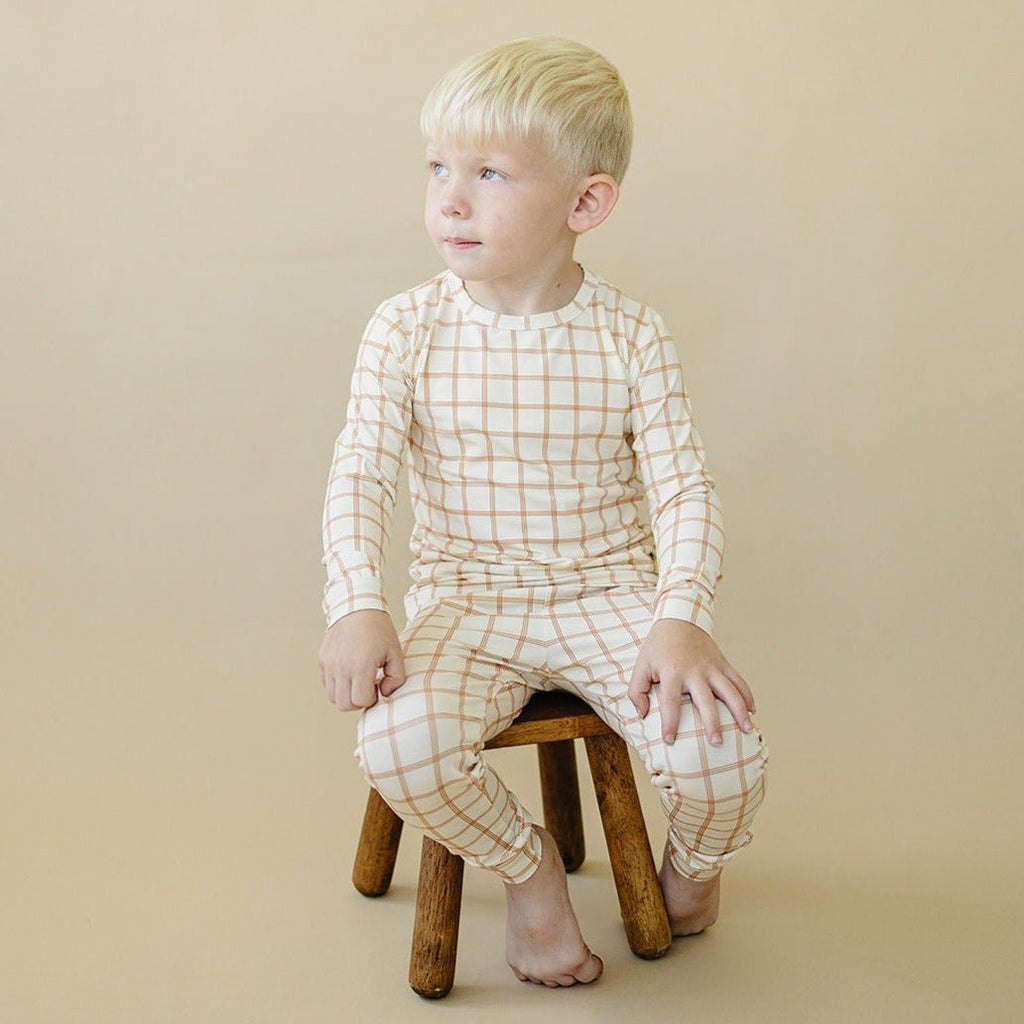 Burnt Orange Plaid 2pc Bamboo Pajamas - Shop Avnu