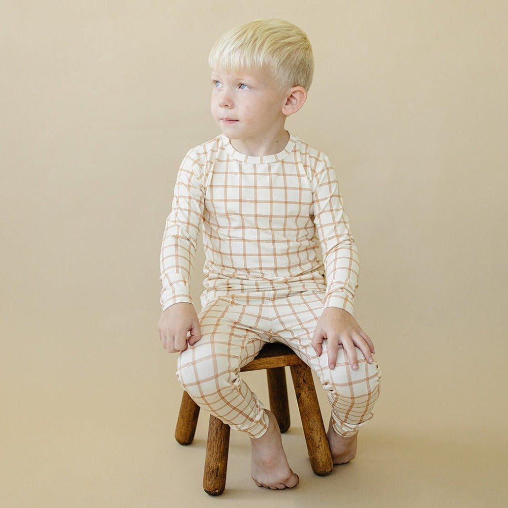 Burnt Orange Plaid 2pc Bamboo Pajamas - Shop Avnu