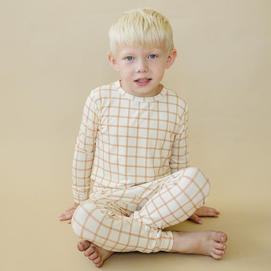 Burnt Orange Plaid 2pc Bamboo Pajamas - Shop Avnu