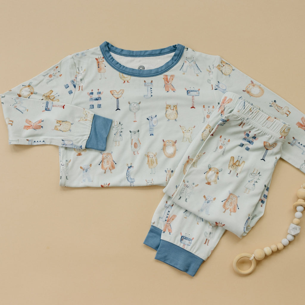 M is for Monsters 2pc Bamboo Pajamas - Shop Avnu