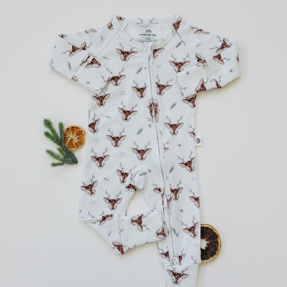 Reindeer Games Ribbed Bamboo Zippy Pajamas *NB to 3/6m left - Shop Avnu