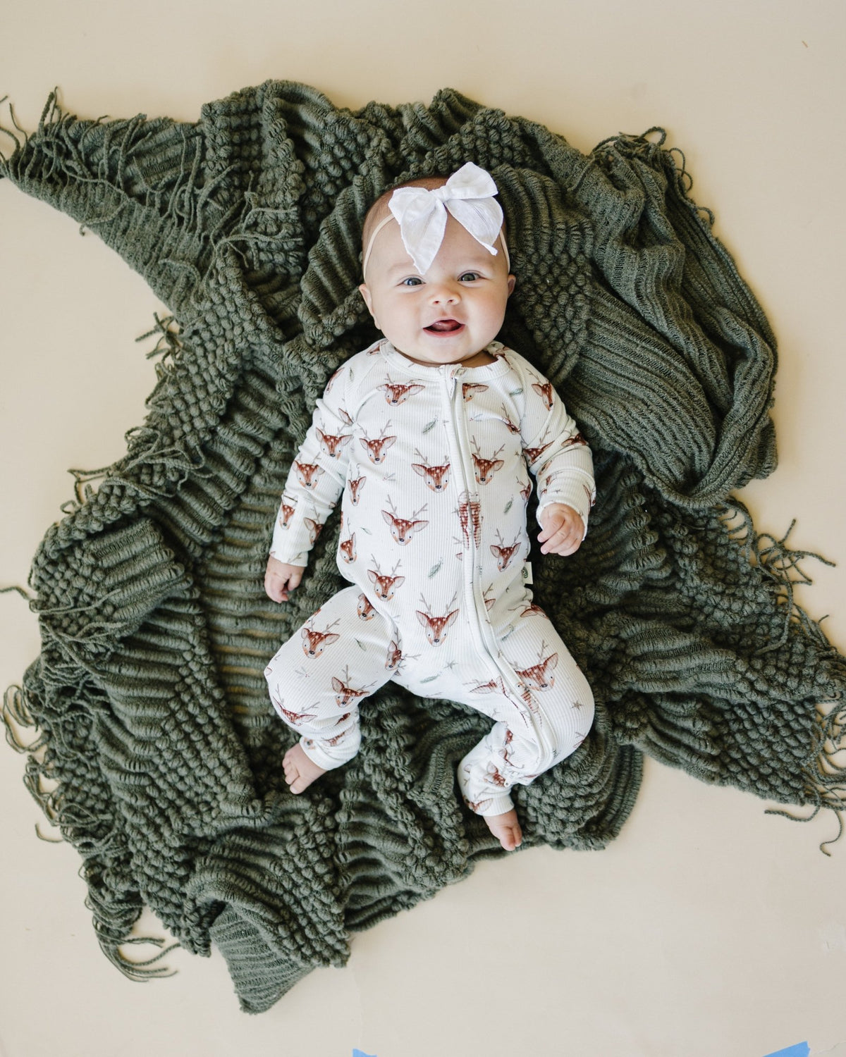 Reindeer Games Ribbed Bamboo Zippy Pajamas *NB to 3/6m left - Shop Avnu