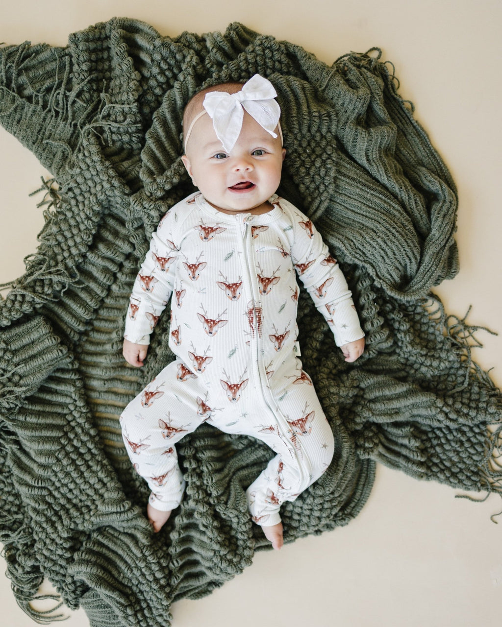 Reindeer Games Ribbed Bamboo Zippy Pajamas *NB to 3/6m left - Shop Avnu