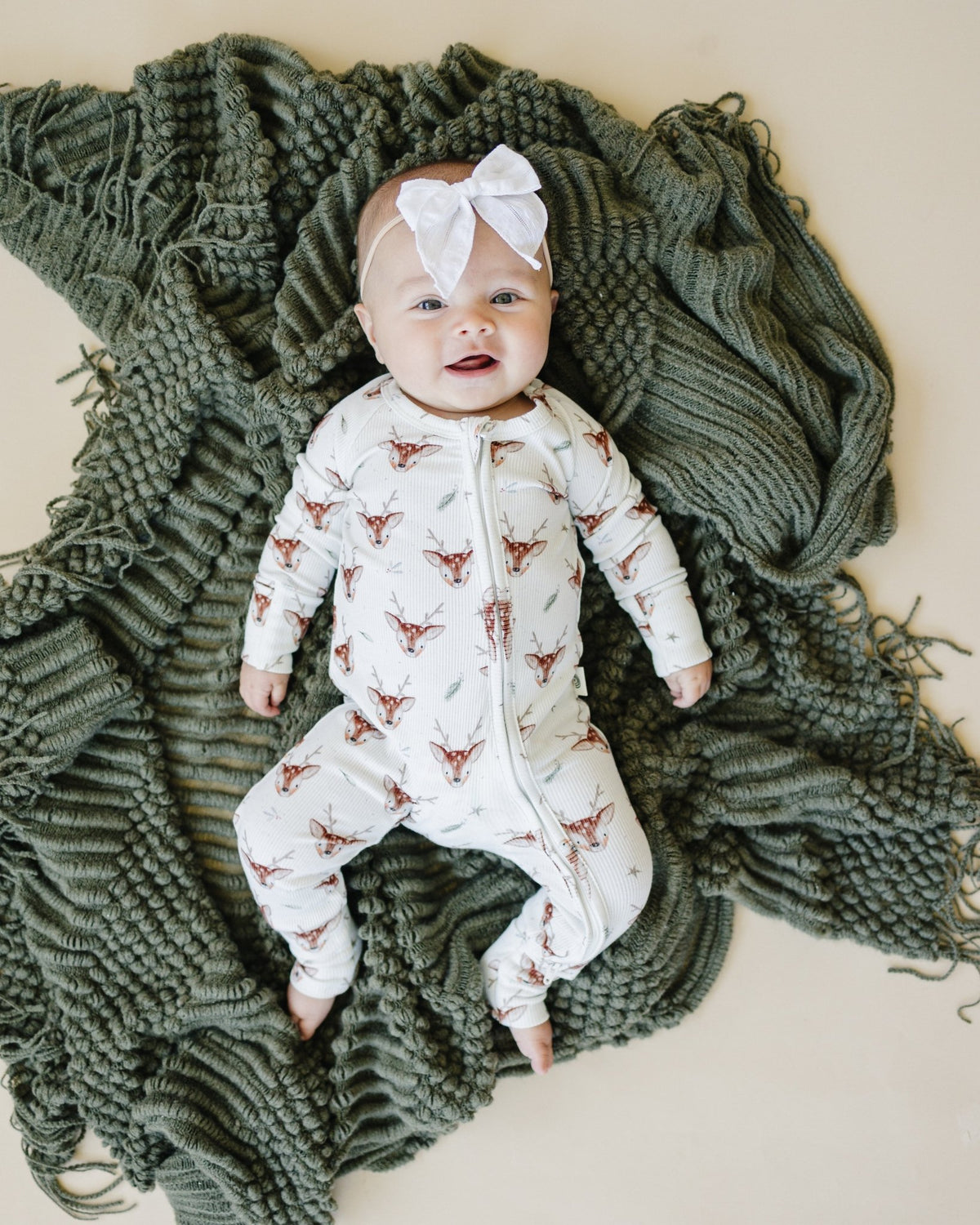 Reindeer Games Ribbed Bamboo Zippy Pajamas *NB to 3/6m left - Shop Avnu