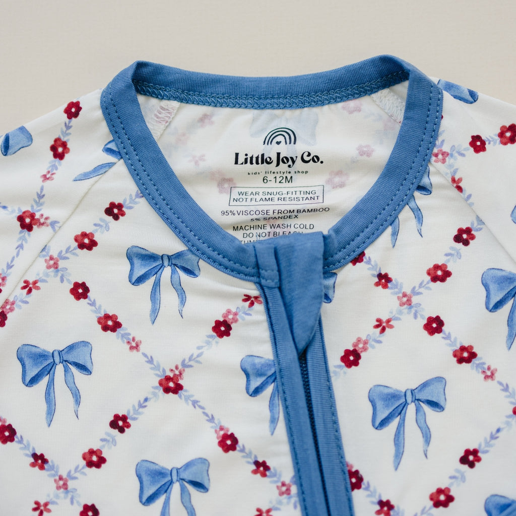 Red White & Bows Bamboo Zippy Pajamas - Shop Avnu