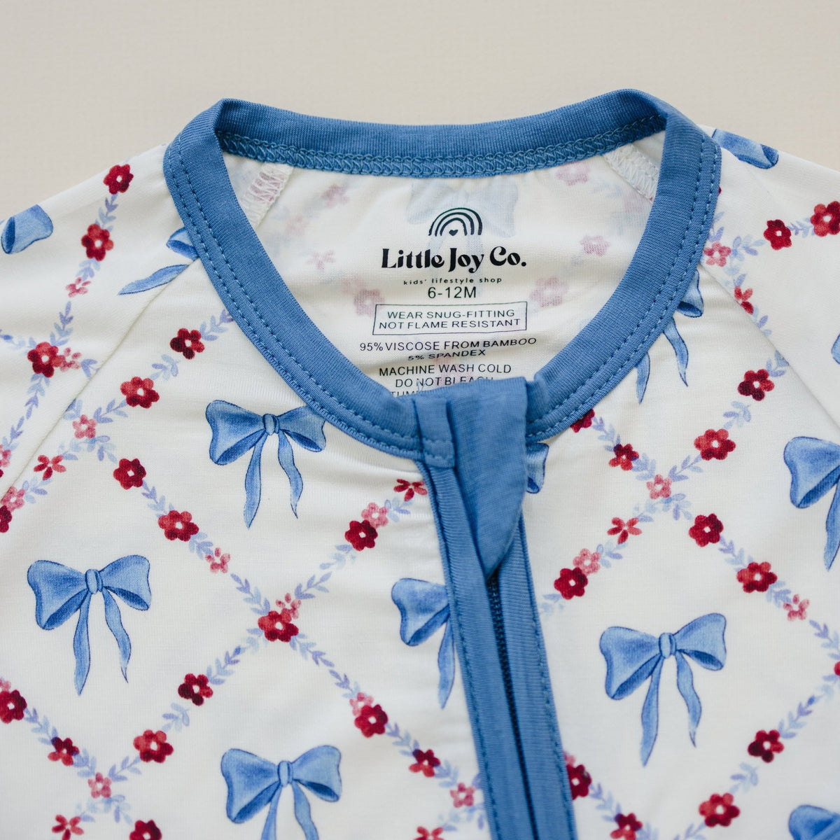Red White & Bows Bamboo Zippy Pajamas - Shop Avnu