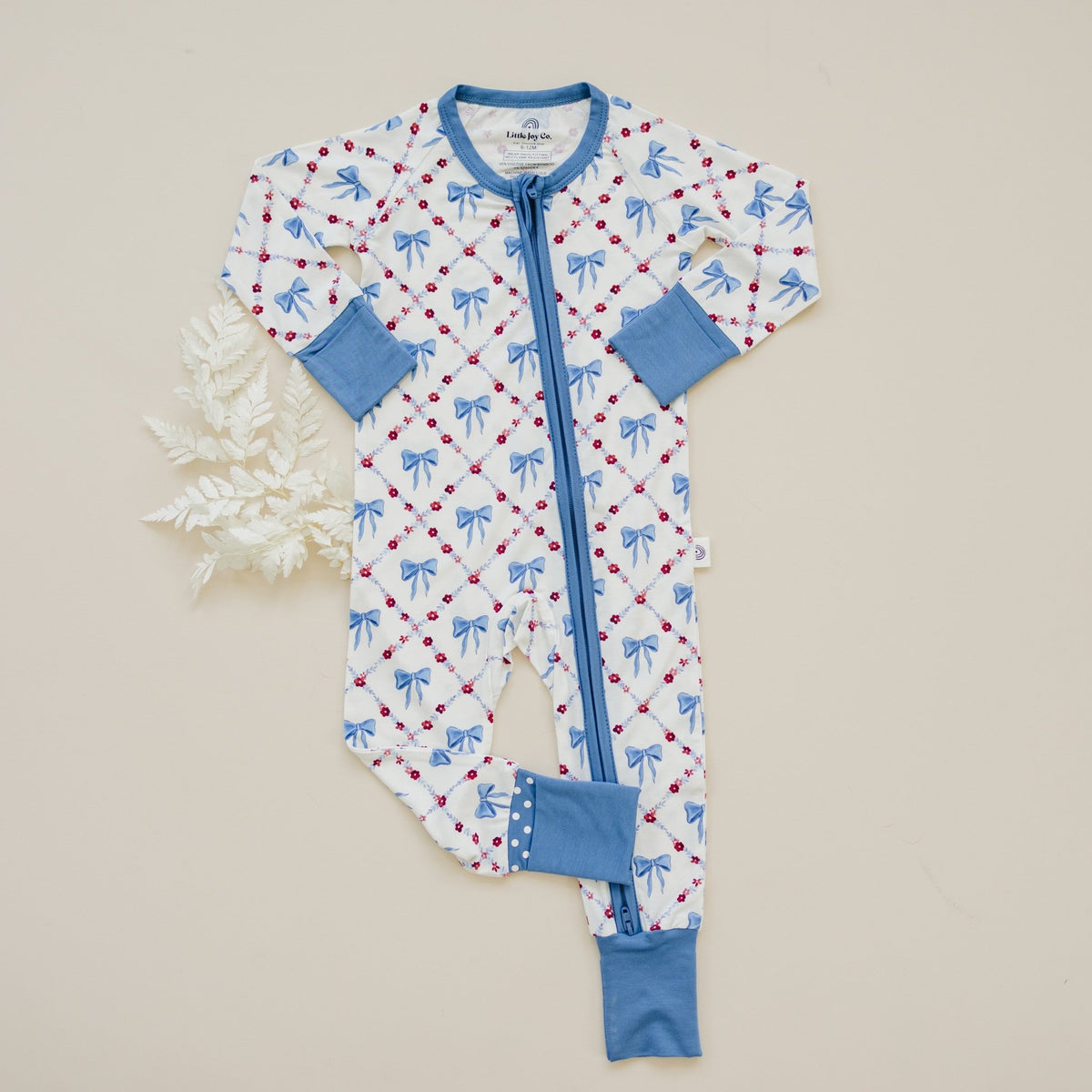 Red White & Bows Bamboo Zippy Pajamas - Shop Avnu