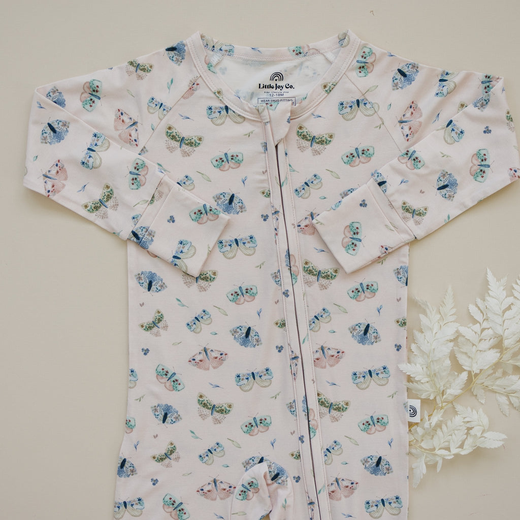 Luna Moths Bamboo Zippy Pajamas - Shop Avnu