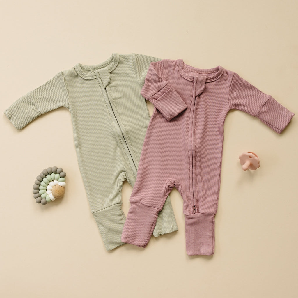 Solid Ribbed Bamboo Zippy Romper - more colors - Shop Avnu