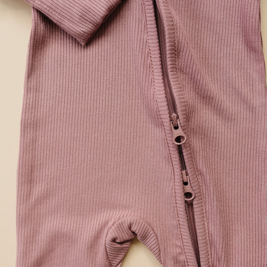 Solid Ribbed Bamboo Zippy Romper - more colors - Shop Avnu
