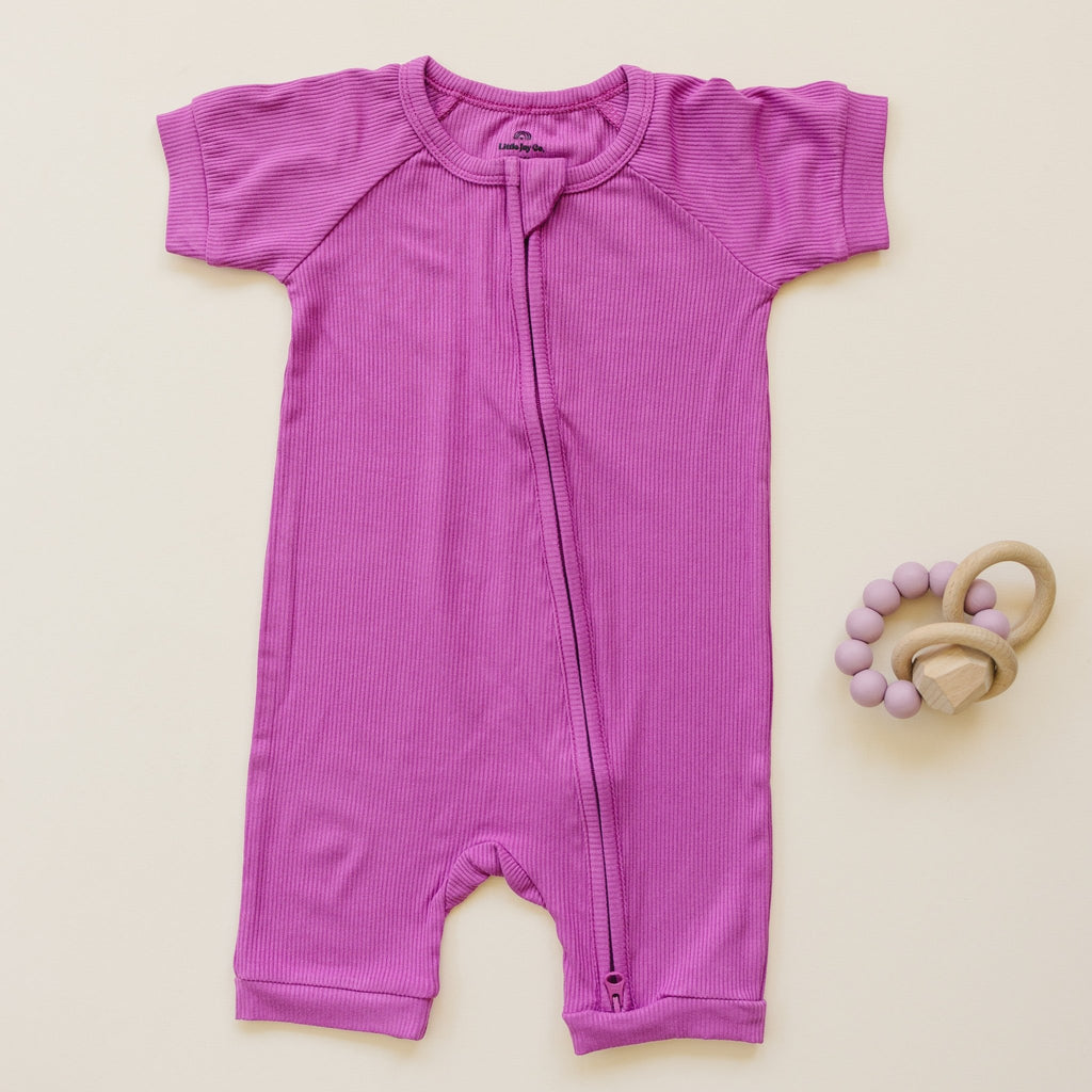 Solid Ribbed Bamboo Shorty Romper - more colors - Shop Avnu