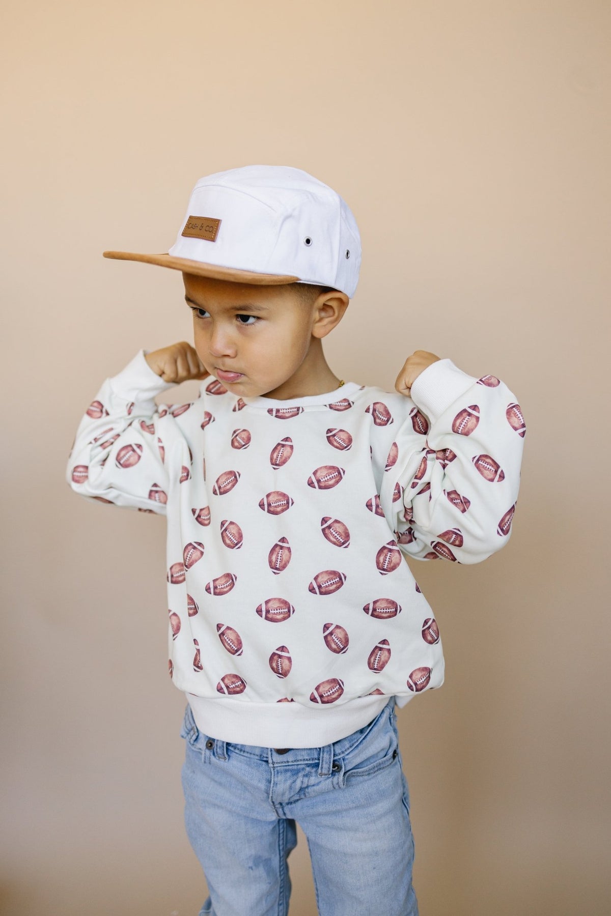 Football Print Crewneck Sweatshirt - Shop Avnu