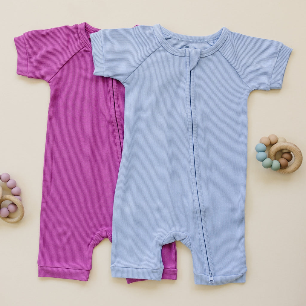 Solid Ribbed Bamboo Shorty Romper - more colors - Shop Avnu