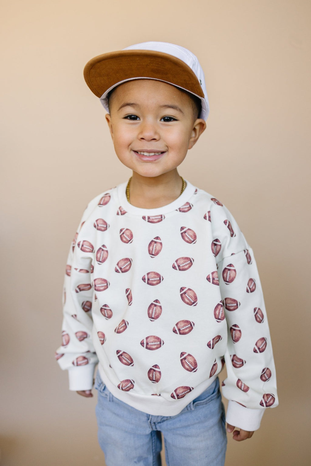 Football Print Crewneck Sweatshirt - Shop Avnu
