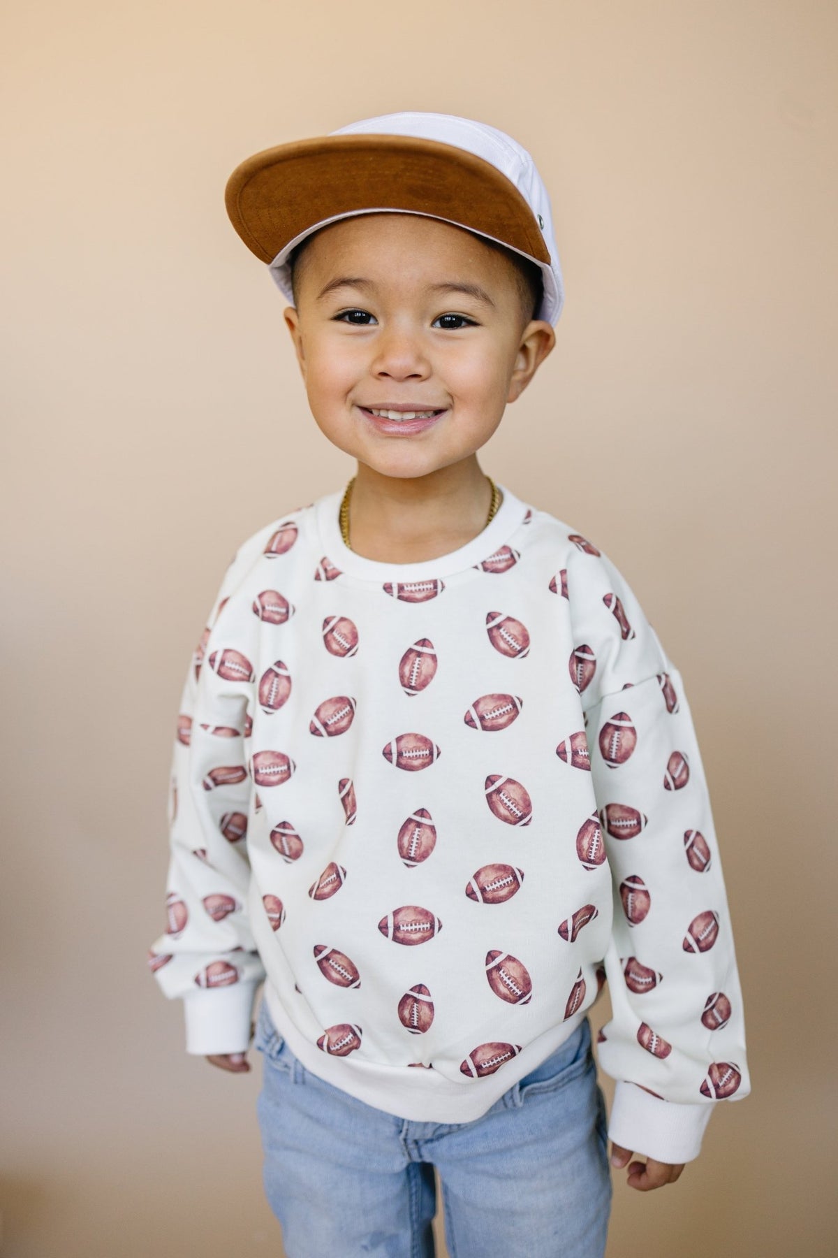 Football Print Crewneck Sweatshirt - Shop Avnu