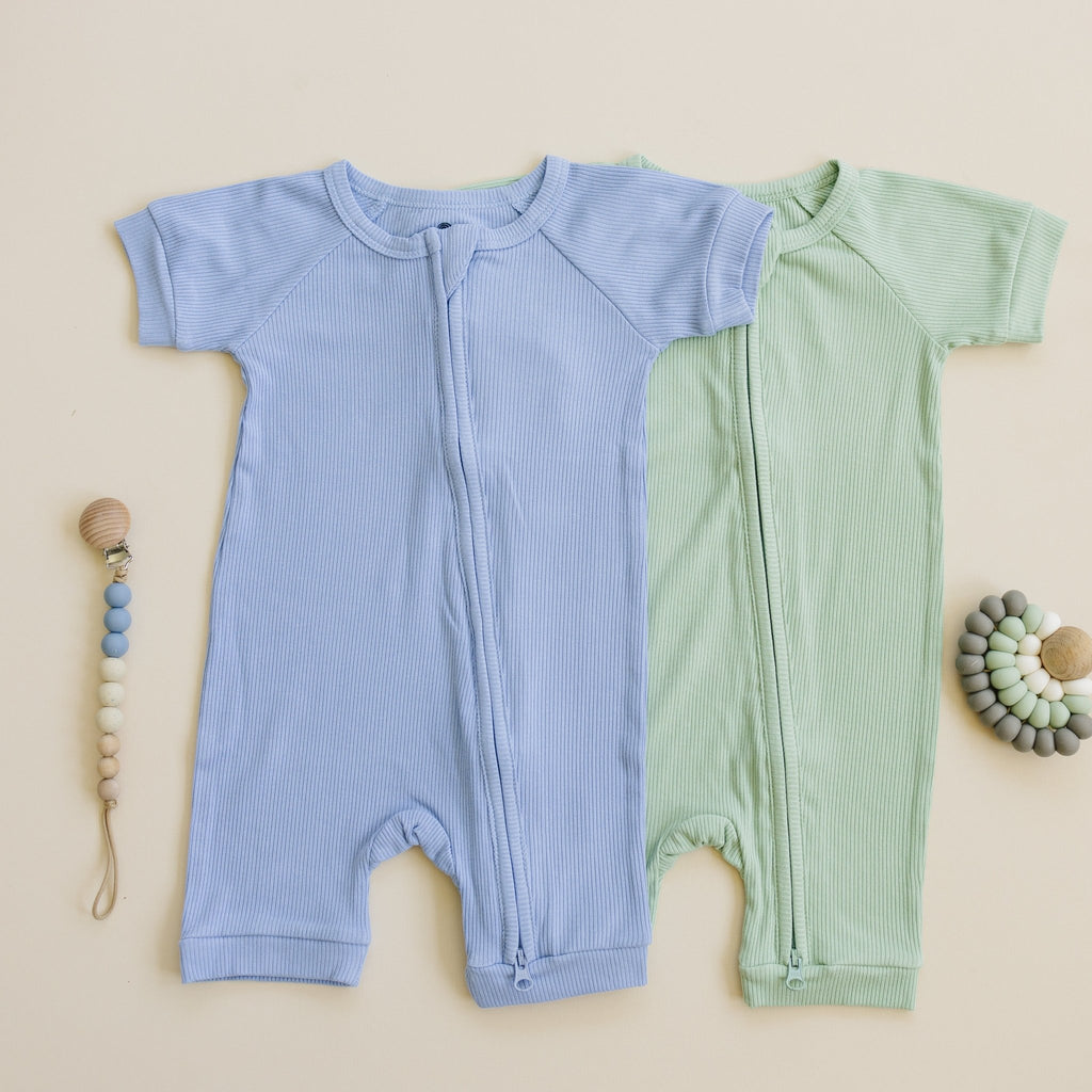 Solid Ribbed Bamboo Shorty Romper - more colors - Shop Avnu