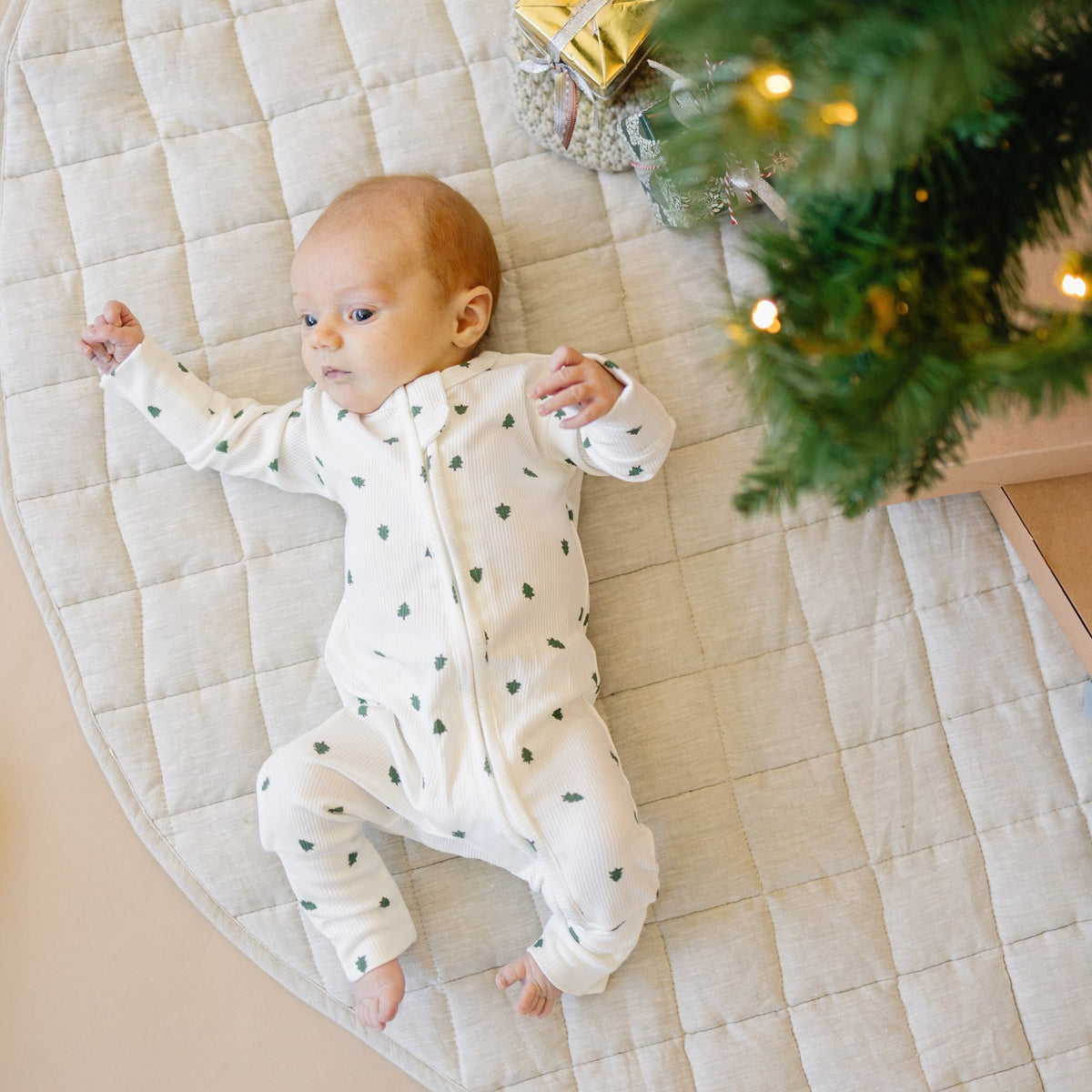 Tiny Trees Ribbed Bamboo Zippy Pajamas - Shop Avnu